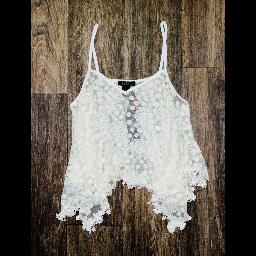 NWT💫 Ivory White Boho Floral Lace Cami Tank